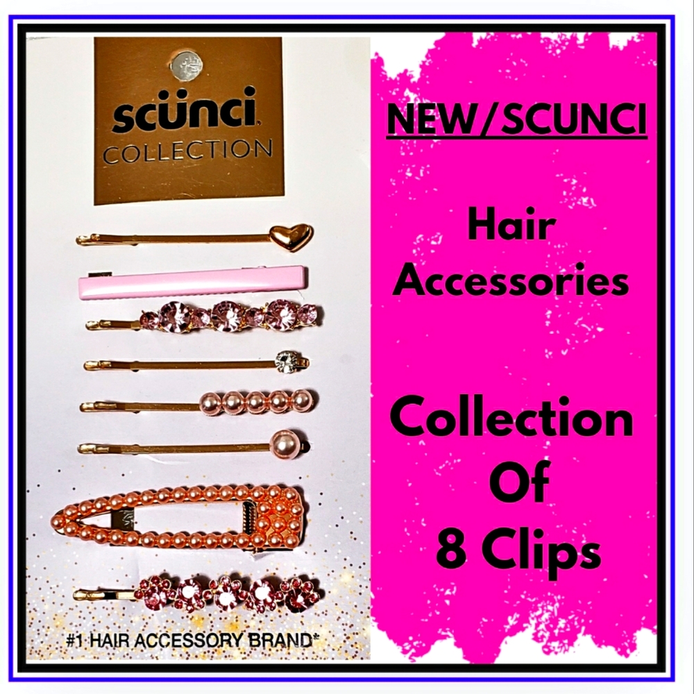 🌈NEW/SCUNCI/8 HAIR CLIPS